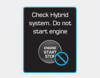 Hyundai Ioniq. Check Hybrid system. Do not start engine, Stop vehicle and check power supply