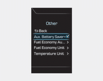 Hyundai Ioniq. Aux. Battery Saver+ (Plug-in hybrid vehicle)