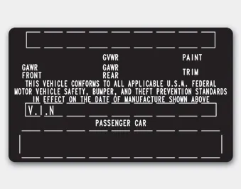 Hyundai Ioniq. Certification label