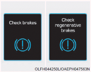 Hyundai Ioniq. Check brakes/Check regenerative brakes, Check Virtual Engine Sound System