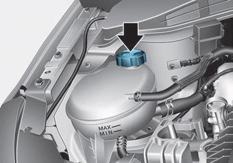 Hyundai Ioniq. Checking the Coolant Level