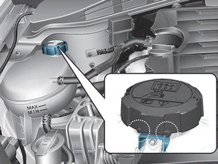 Hyundai Ioniq. Checking the Coolant Level