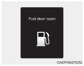 Hyundai Ioniq. Fuel door open, Check fuel door (Plug-in hybrid vehicle)