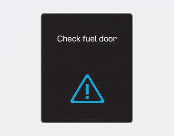 Hyundai Ioniq. Fuel door open, Check fuel door (Plug-in hybrid vehicle)