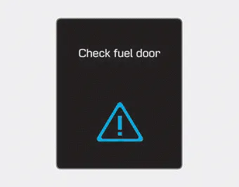 Hyundai Ioniq. Fuel door open, Check fuel door (Plug-in hybrid vehicle)