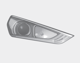 Hyundai Ioniq. Headlamp, Parking Lamp, Turn Signal Lamp and Side Marker