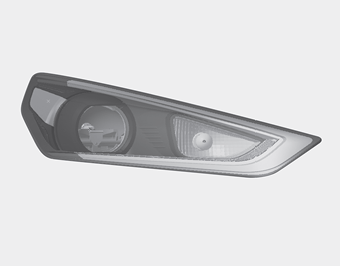 Hyundai Ioniq. Headlamp, Parking Lamp, Turn Signal Lamp and Side Marker