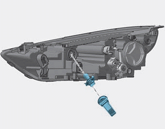 Hyundai Ioniq. Headlamp, Parking Lamp, Turn Signal Lamp and Side Marker