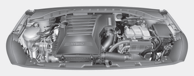 Hyundai Ioniq. Hybrid Vehicle Engine Compartment