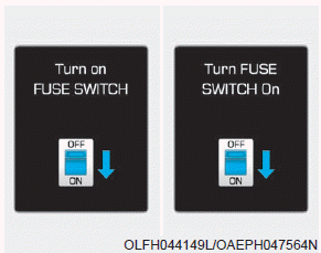 Hyundai Ioniq. Low Pressure, Turn on FUSE SWITCH/ Turn FUSE SWITCH On