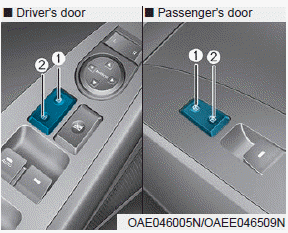 Hyundai Ioniq. Operating Door Locks from Inside the Vehicle