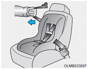 Hyundai Ioniq. Securing a child restraint with lap/shoulder belt