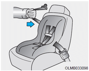 Hyundai Ioniq. Securing a child restraint with lap/shoulder belt