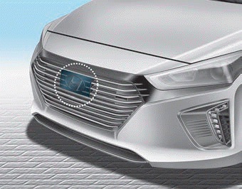 Hyundai Ioniq. Sensor to Detect Distance to the Vehicle Ahead