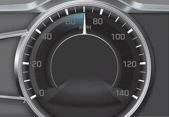 Hyundai Ioniq. Speedometer, Tachometer