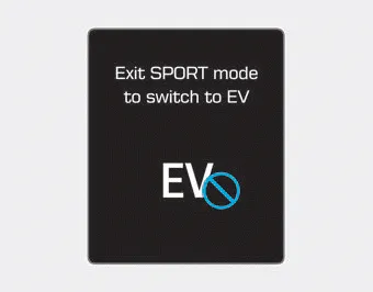 Hyundai Ioniq. engine, Exit SPORT mode to switch to EV (Plug-in hybrid vehicle)