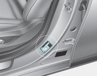 Hyundai Ioniq. Tire Specification and Pressure Label