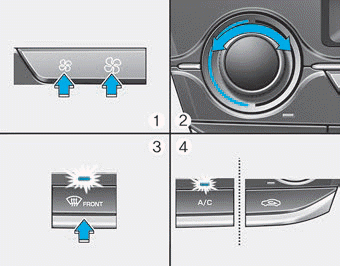 Hyundai Ioniq. To Defog Inside Windshield