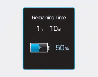 Hyundai Ioniq. Unplug vehicle to start, Remaining time (Plug-in hybrid vehicle)